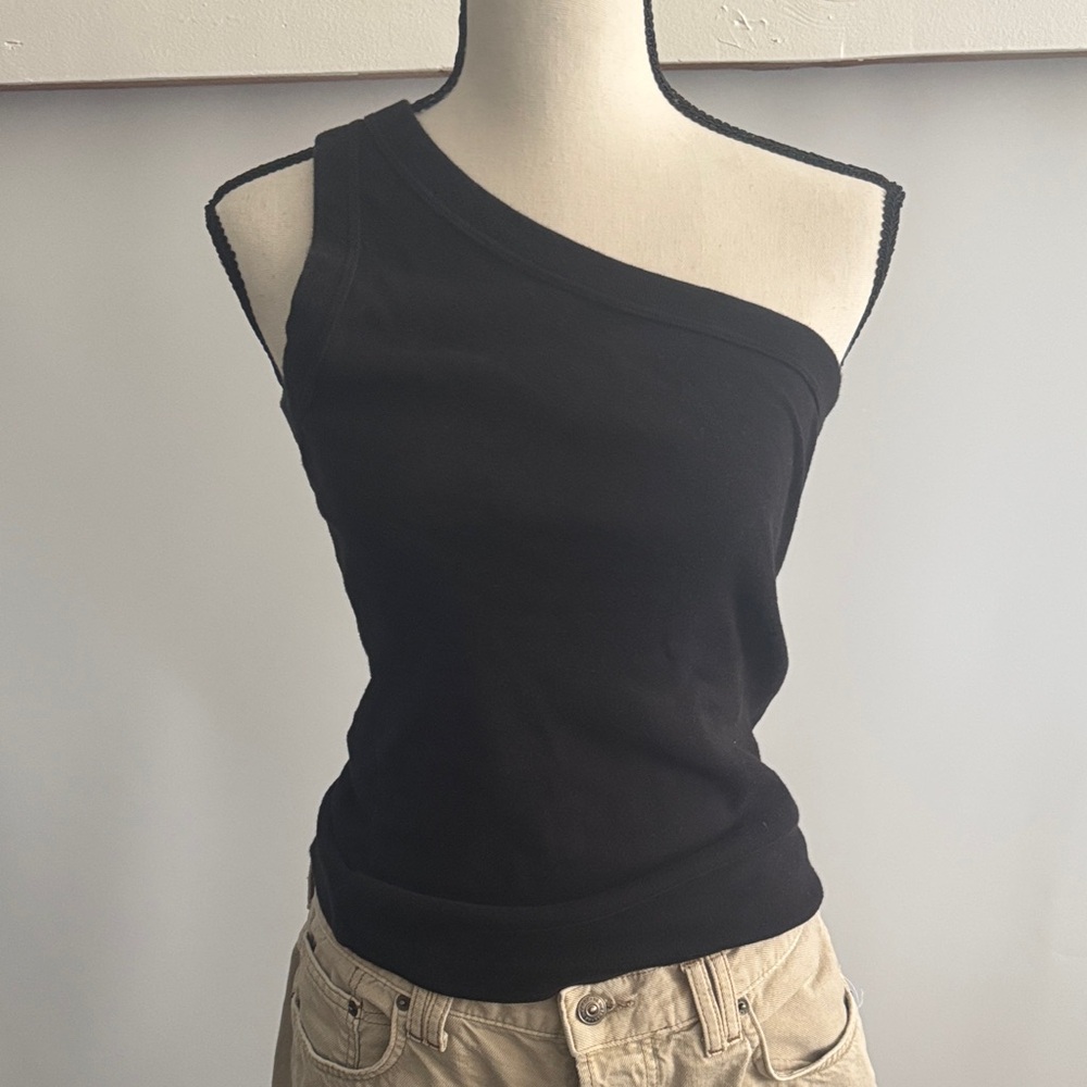 Michael Stars Elegant Black Asymmetrical Tank Top
